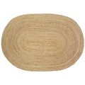 Lr Resources LR Resources NATUR12036NGY79OV 7 ft. 9 in. Natural Jute Oval Area Rug; Natural & Gray NATUR12036NGY79OV